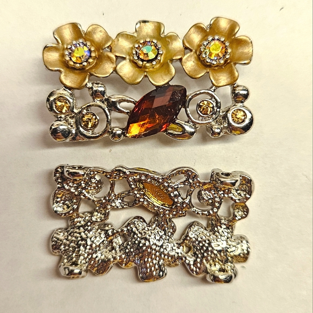 10 Piece Floral Rhinstone Connectors - Picture 3 of 4